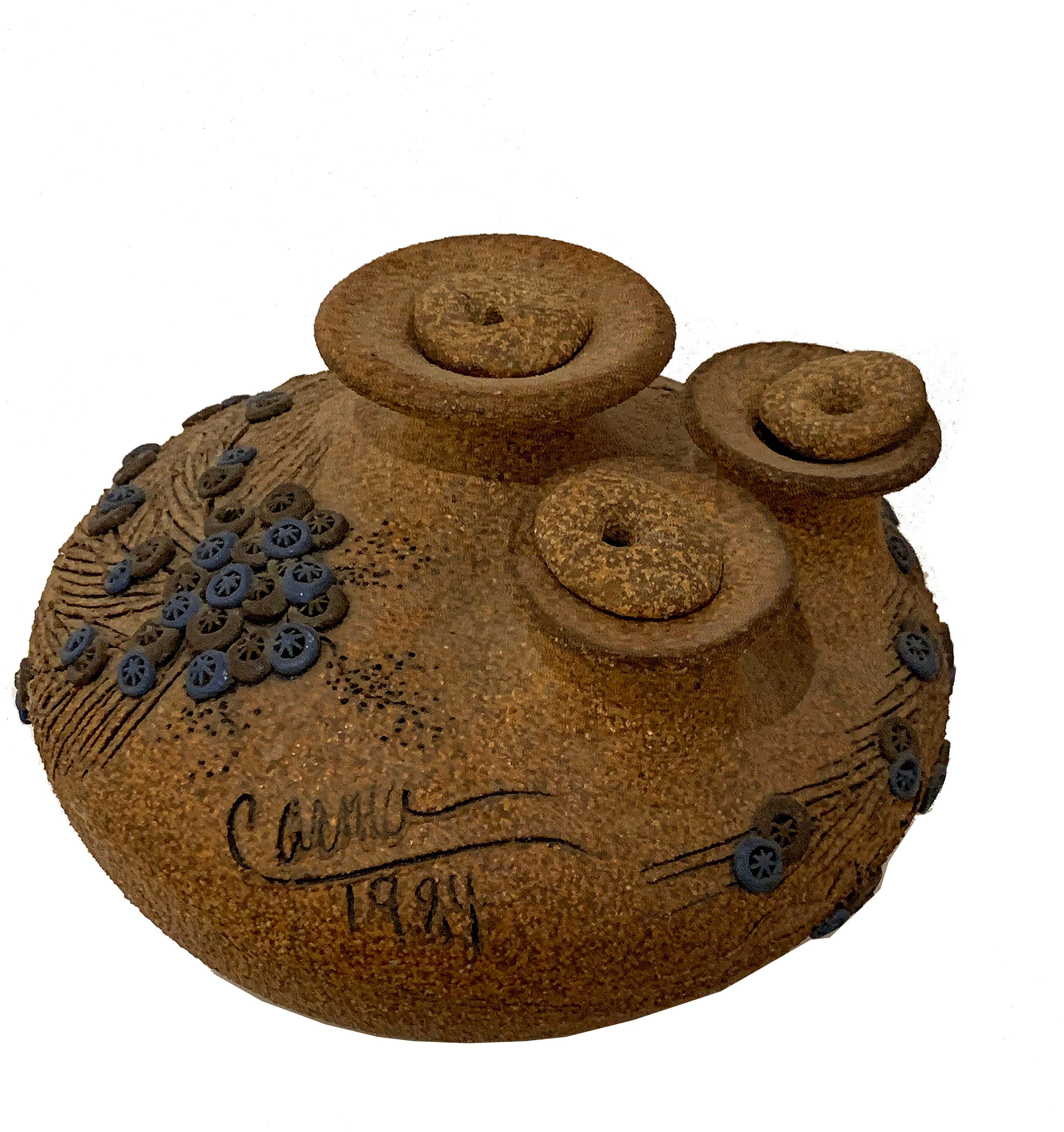 Vaso con coperchio in ceramica in vendita 2