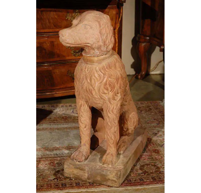 Life Size, 19th Century, Terracotta Dogs For Sale 1