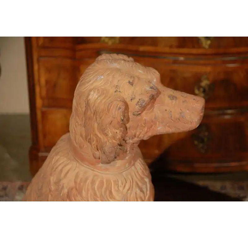 Life Size, 19th Century, Terracotta Dogs For Sale 2