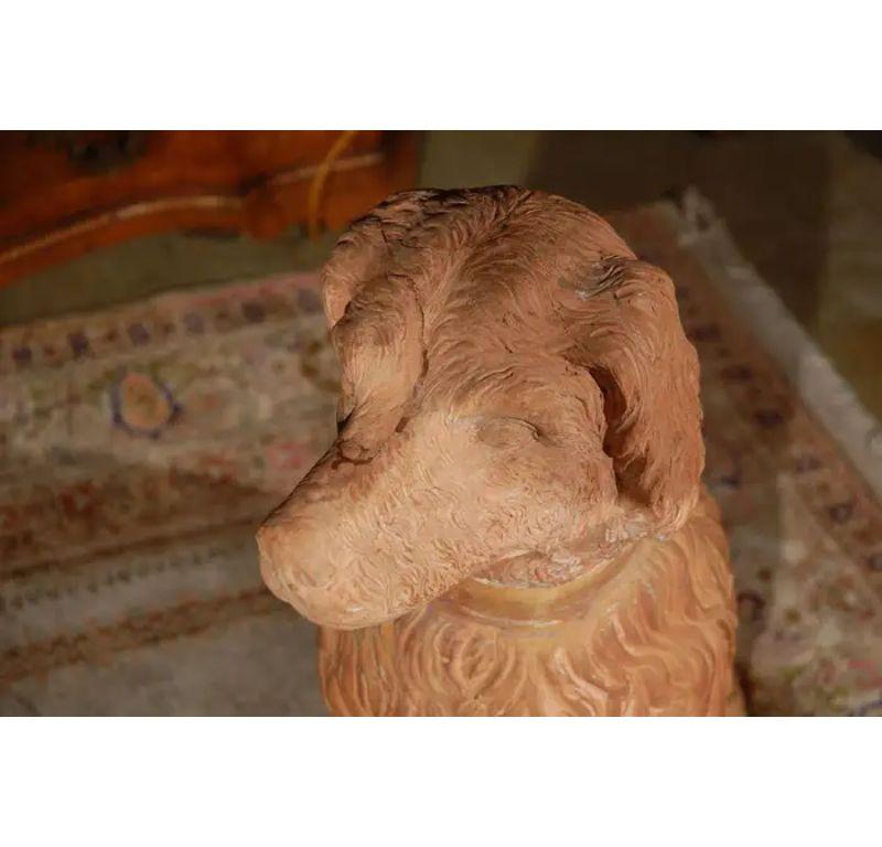 Life Size, 19th Century, Terracotta Dogs For Sale 3