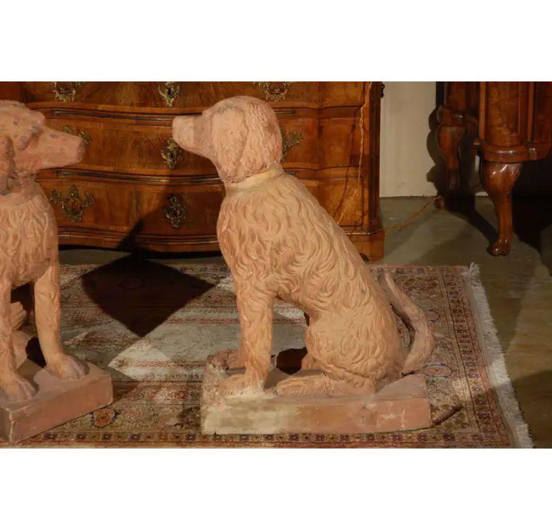 Life Size, 19th Century, Terracotta Dogs For Sale 4