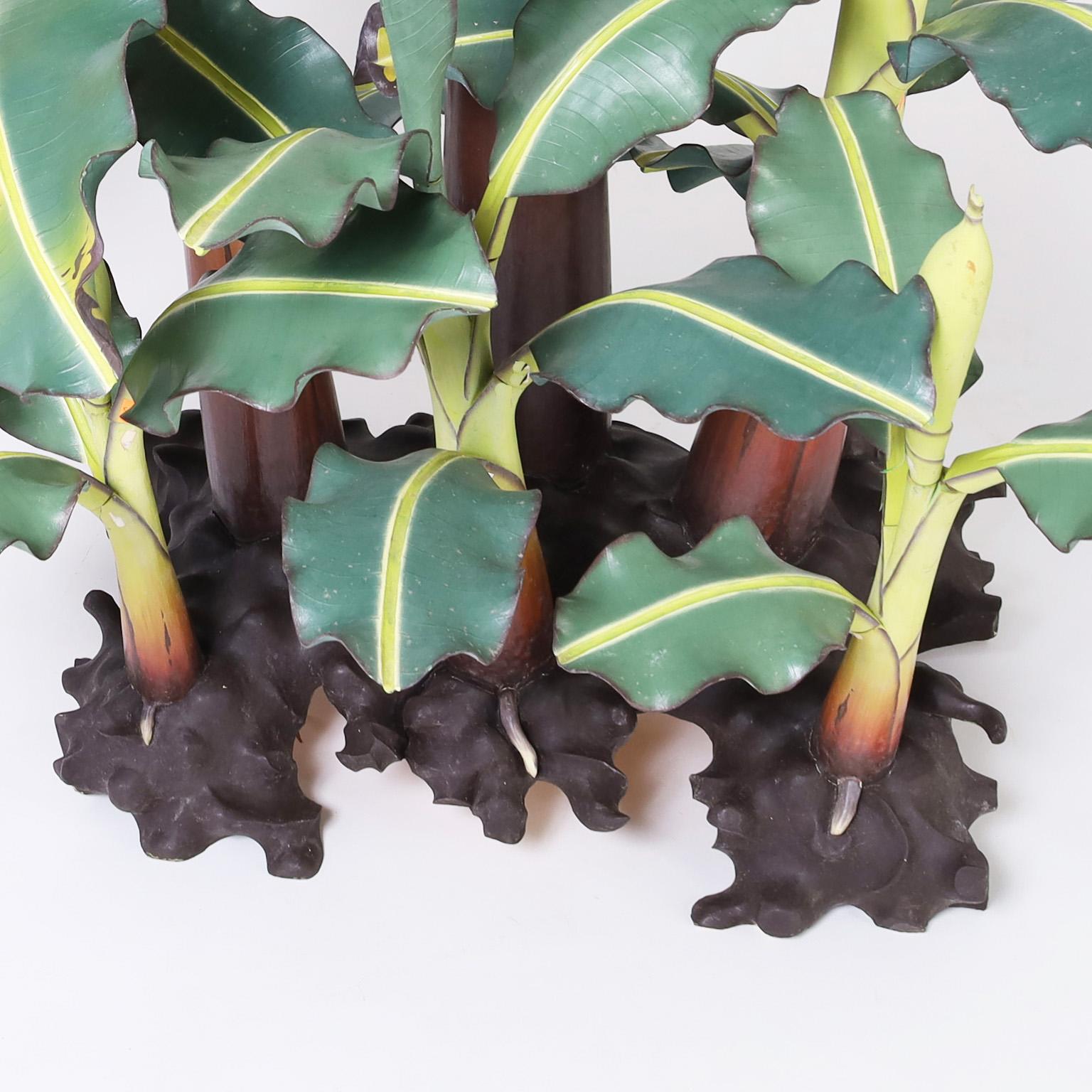 Life Size Carved Wood Banana Tree Sculpture 6