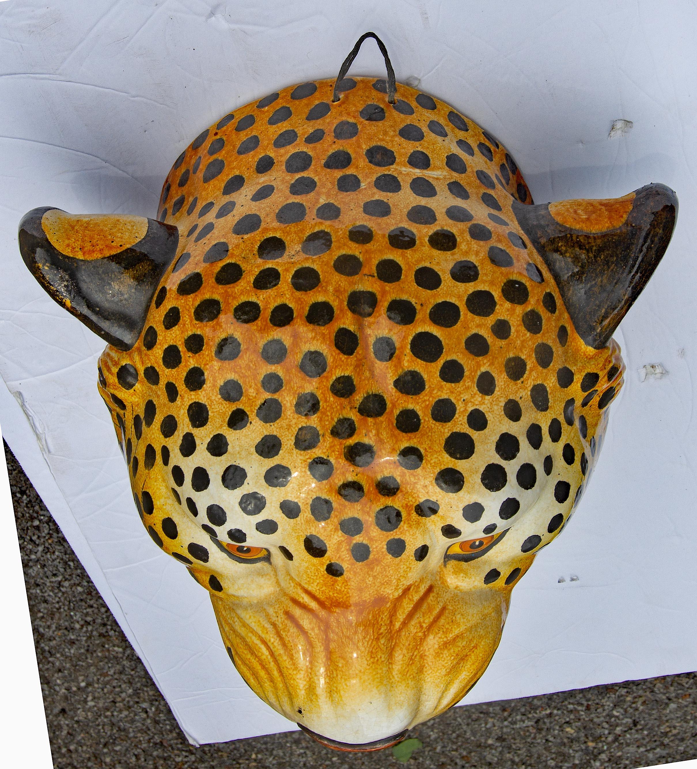 Montura de leopardo de tamaño natural Terracota italiana Mediados del siglo XX en venta 2