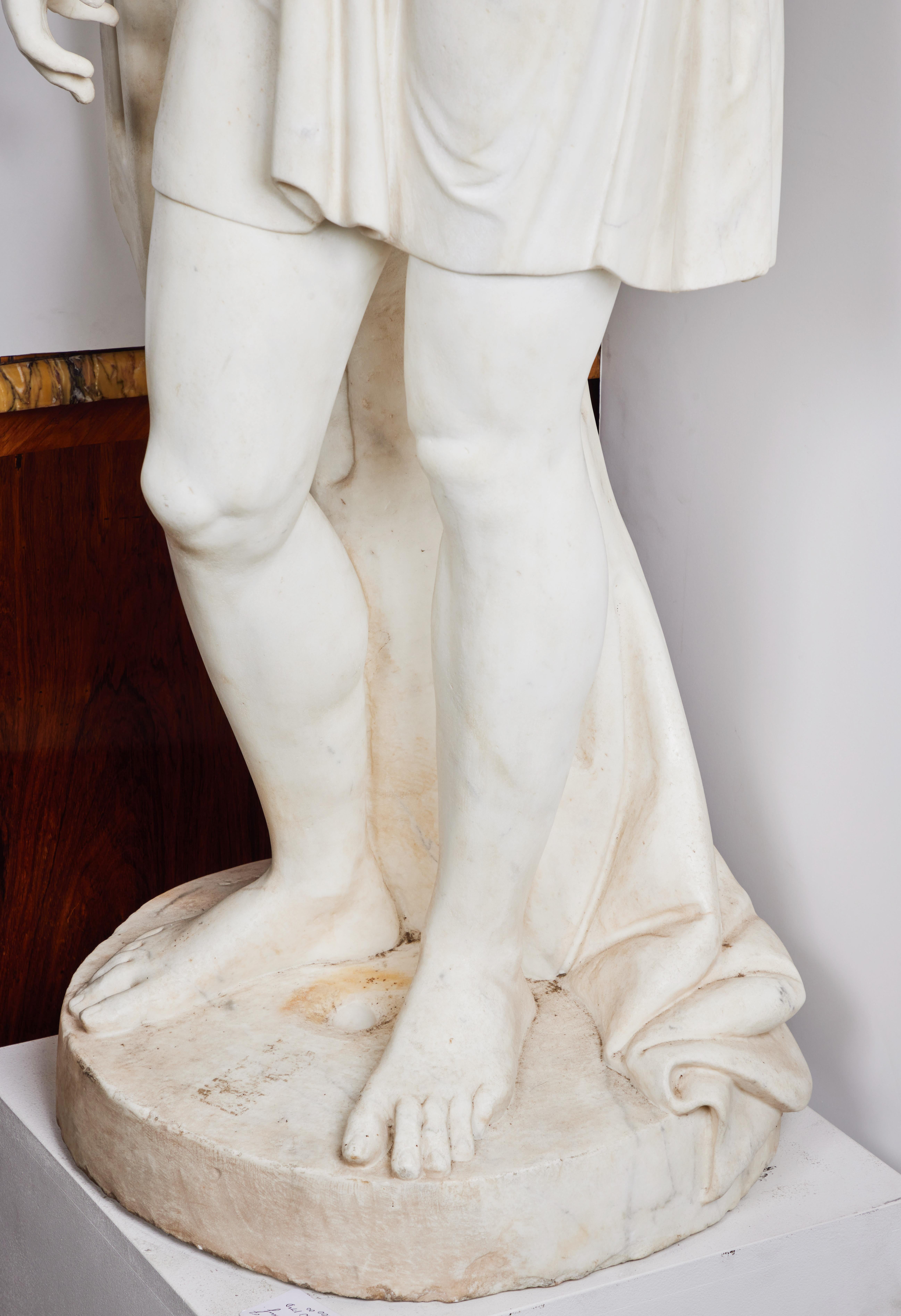 Life Size Roman Marble Figure - Baroque Sculpture by Unknown