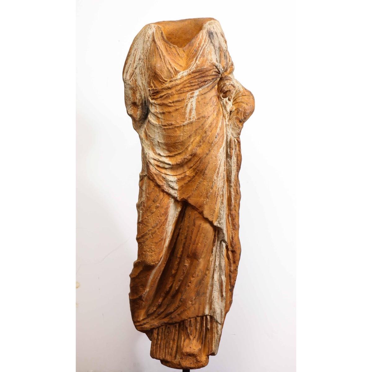 Life-Size Roman Style Patinated Fiberglass Torso, after the Antique - Sculpture by Unknown