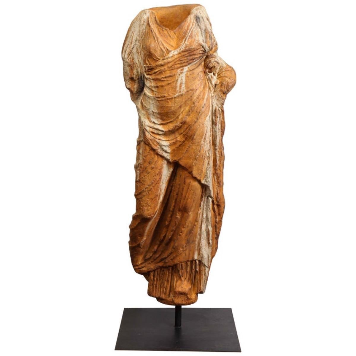Unknown Figurative Sculpture - Life-Size Roman Style Patinated Fiberglass Torso, after the Antique