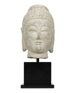 Limestone Buddha Head, 6th-Century Qi Dynasty
