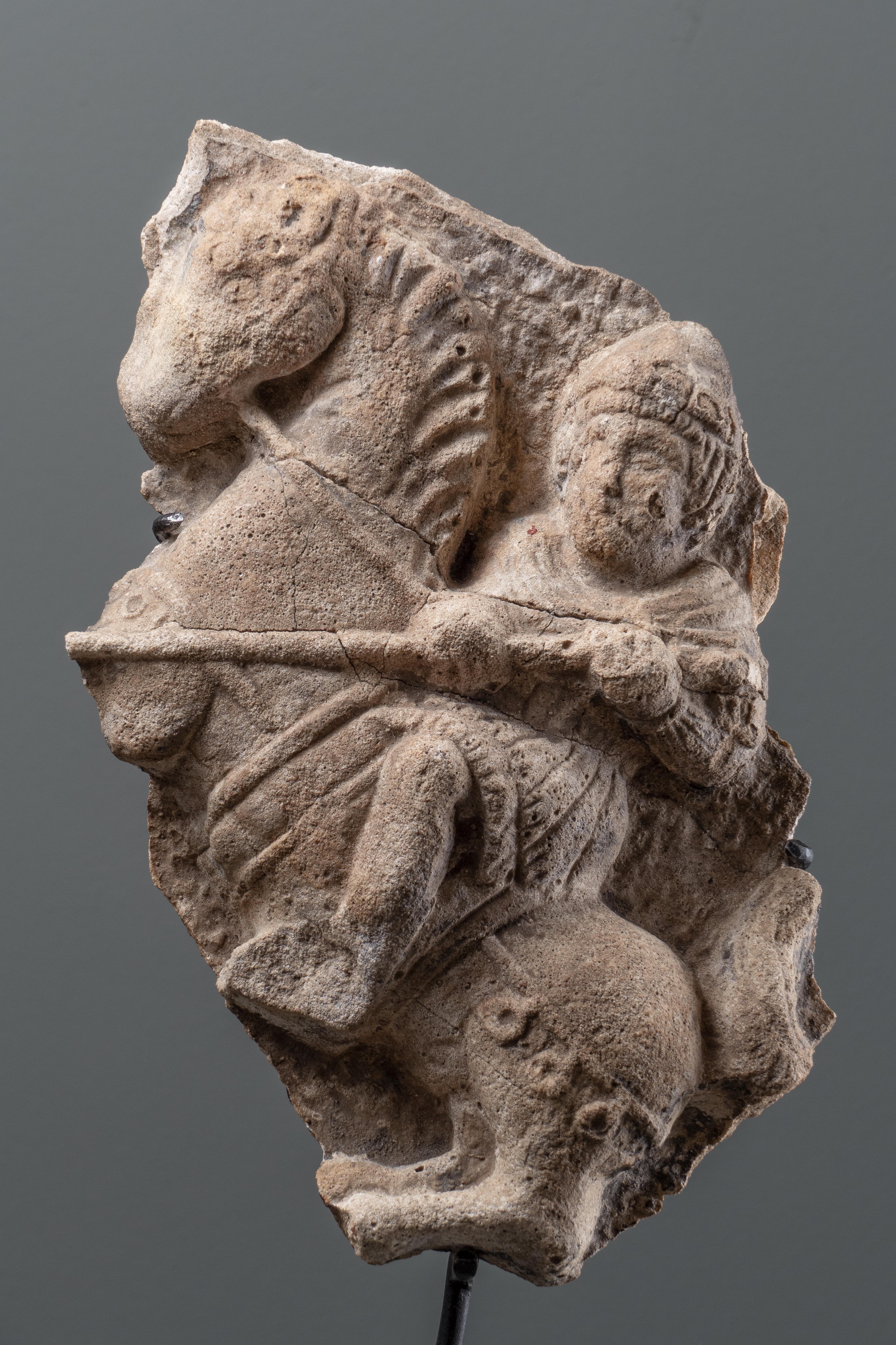 Limestone Relief With Saint Georges, France 15th Century - Art by Unknown