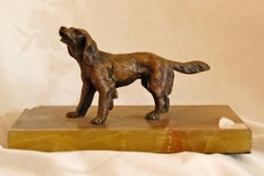 Little Dog; bronze on marble base