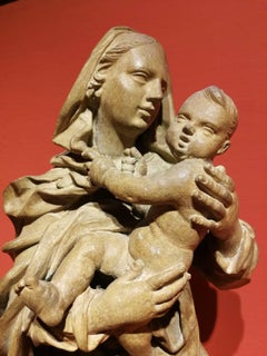 Lombardy Artist Virgin with Child 18 century Figurative Sculpture terracotta