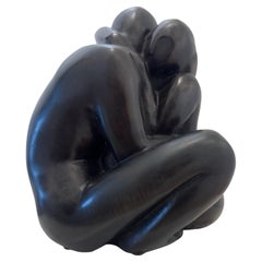Scultura figurativa in bronzo degli amanti firmata Illegibly edizione 2/10