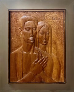 "Amanti" in Wood Wood intagliato, giovani ma eterni