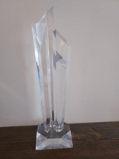 Lucite Pyramid Modern Decorative Centerpiece