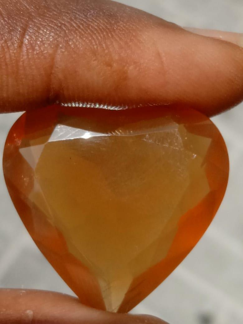 Enhance your jewellery collection with this stunning Madeira Citrine gemstone sourced directly from Brazil. This gemstone boasts a beautiful golden colour that will add a touch of elegance to any piece of jewellery. The Citrine is known for its