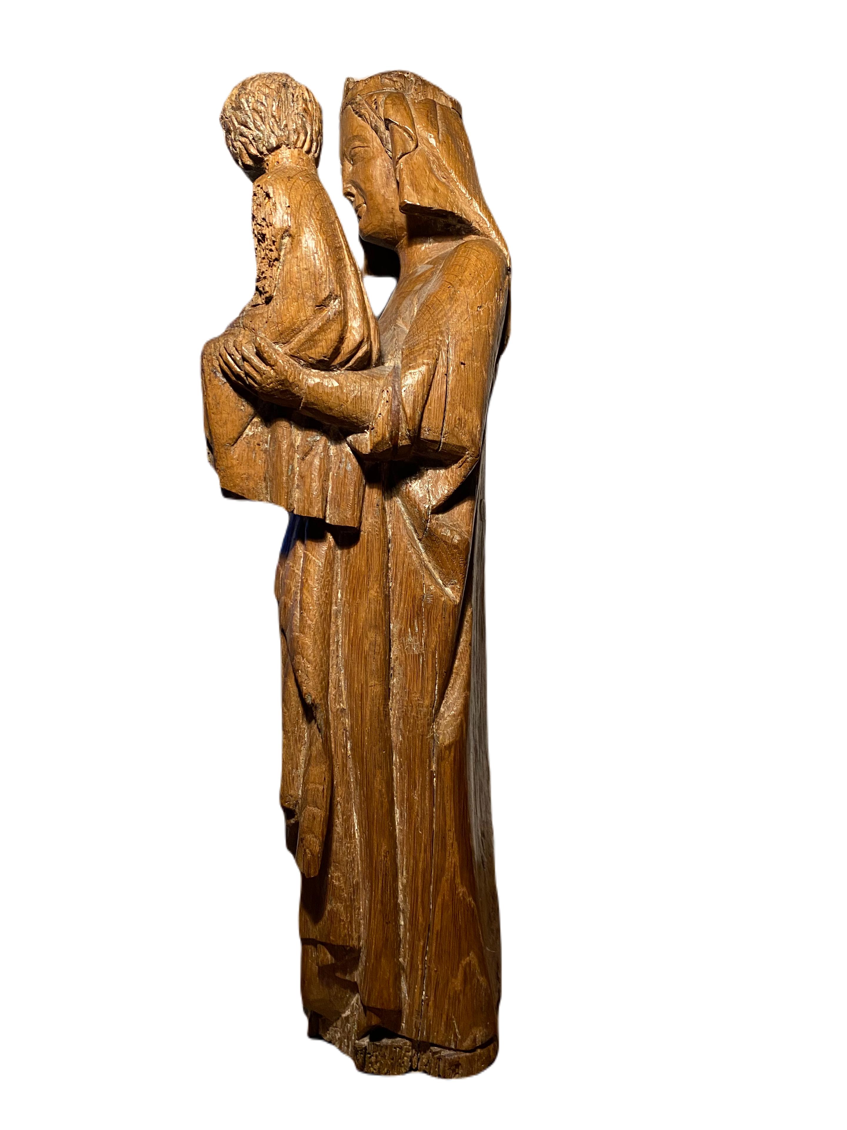 Madonna and Child. 14th century Parisian workshops. - Sculpture by Unknown