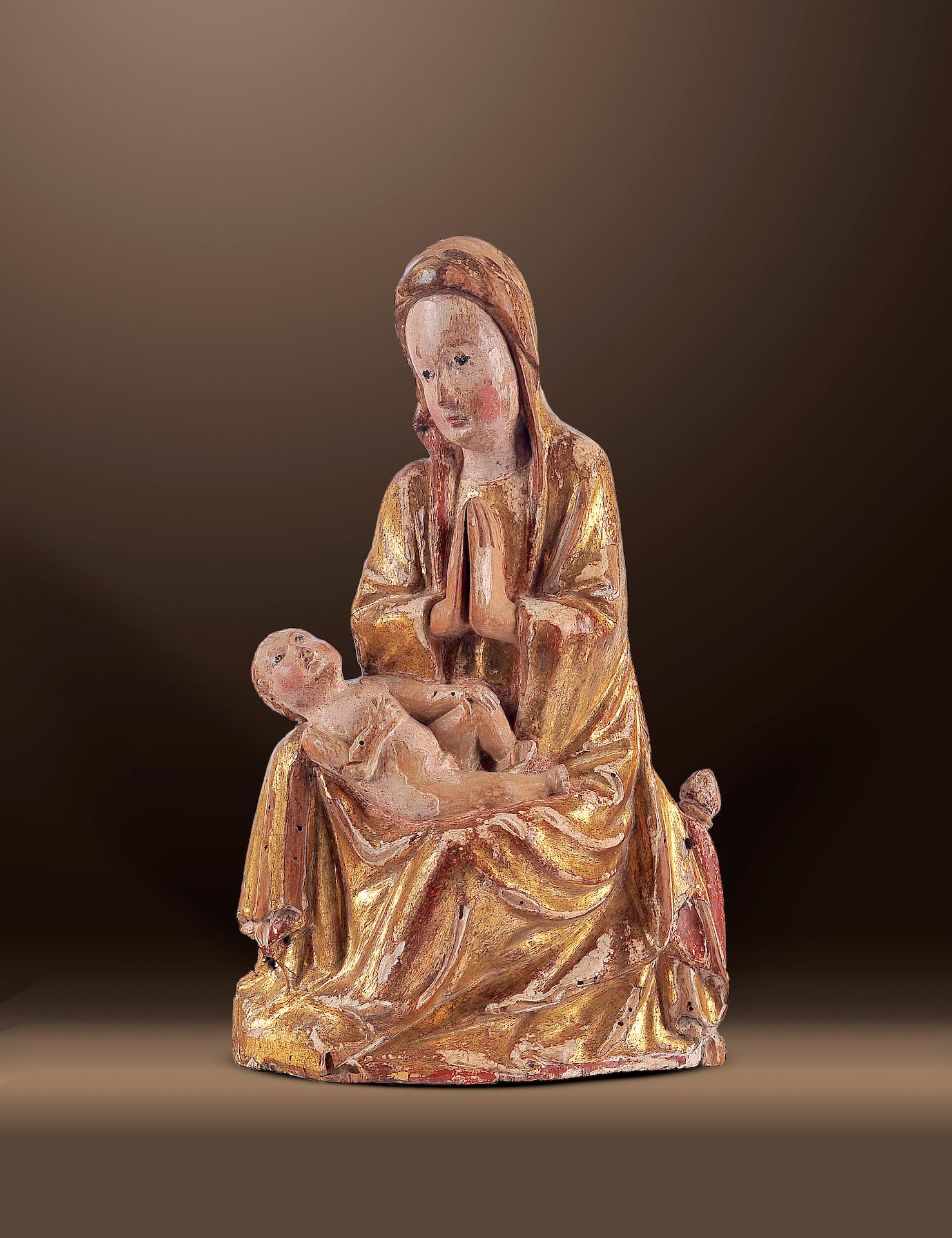 Unknown Figurative Sculpture - Sitting Madonna