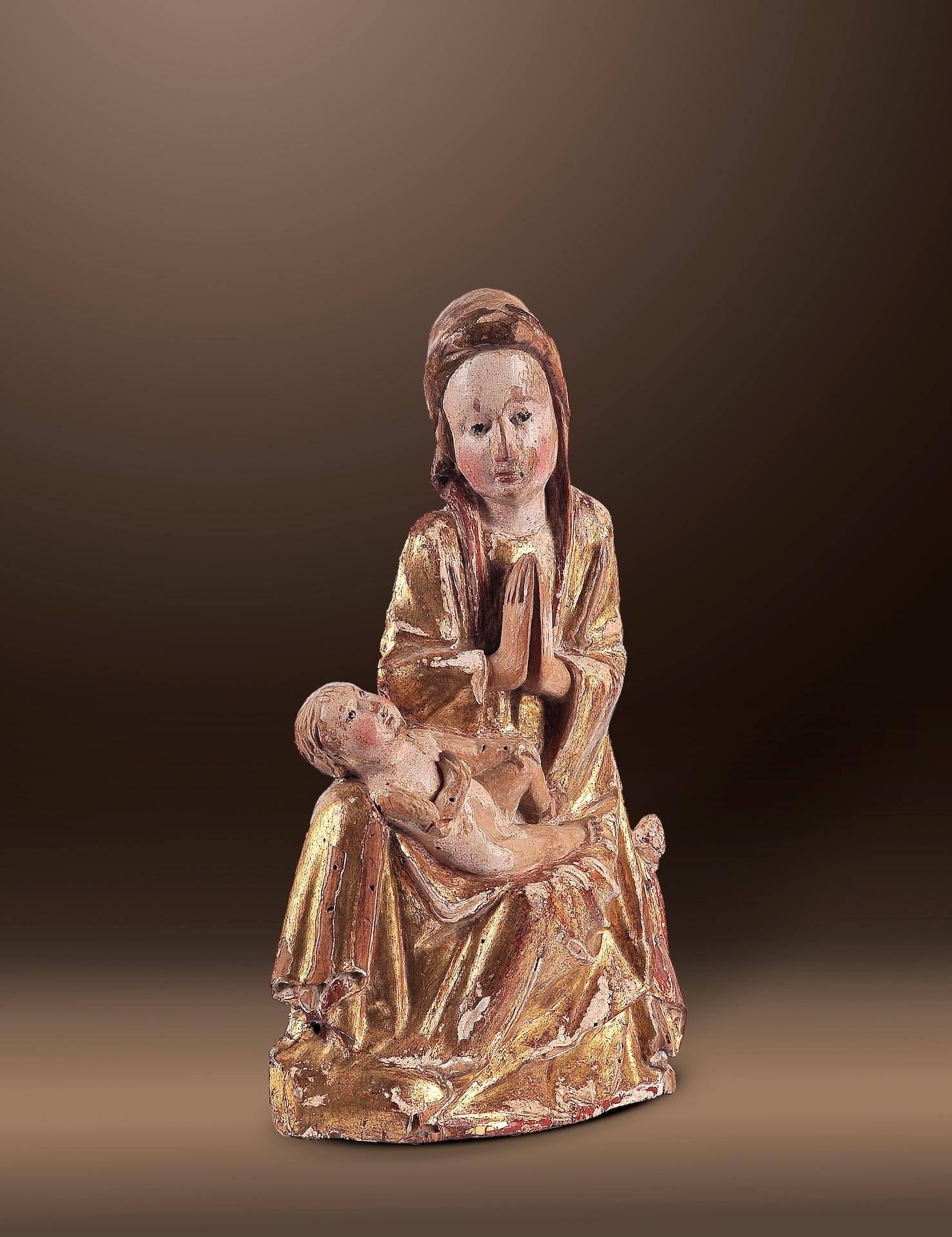 Sitzende Madonna (Braun), Figurative Sculpture, von Unknown