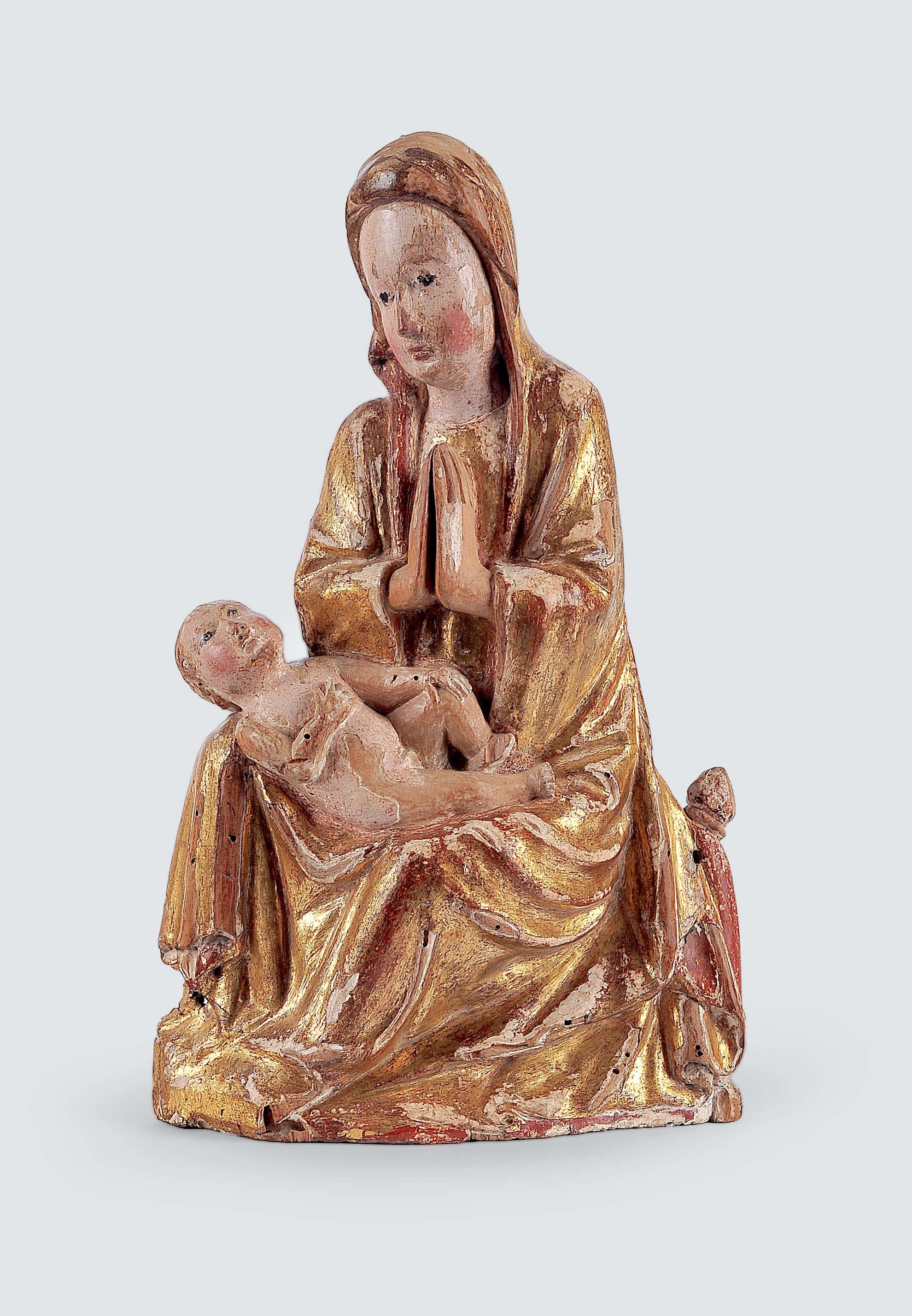 Sitzende Madonna – Sculpture von Unknown