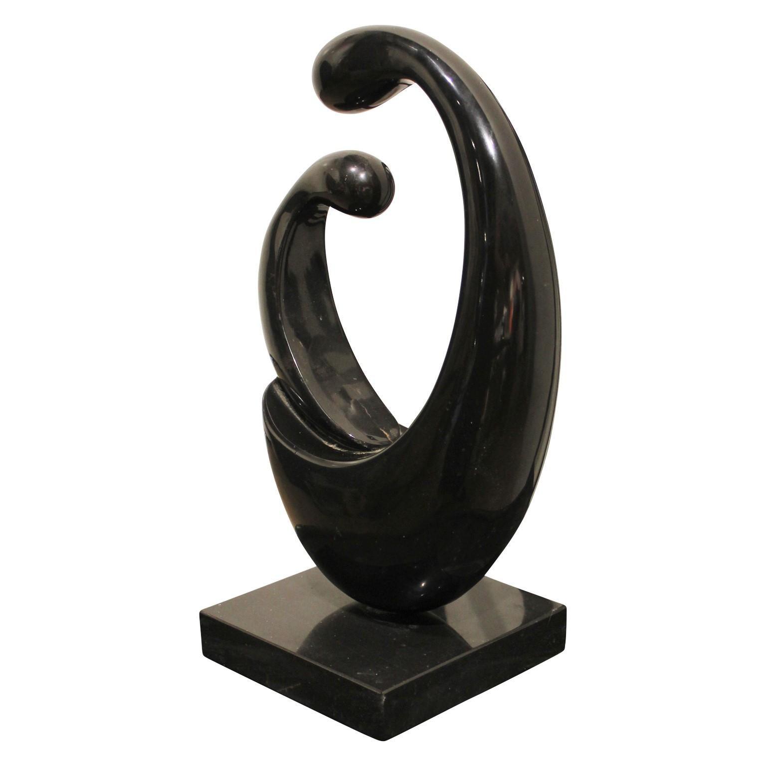 Madonna and Child Sculpture - Black Abstract Sculpture by Unknown