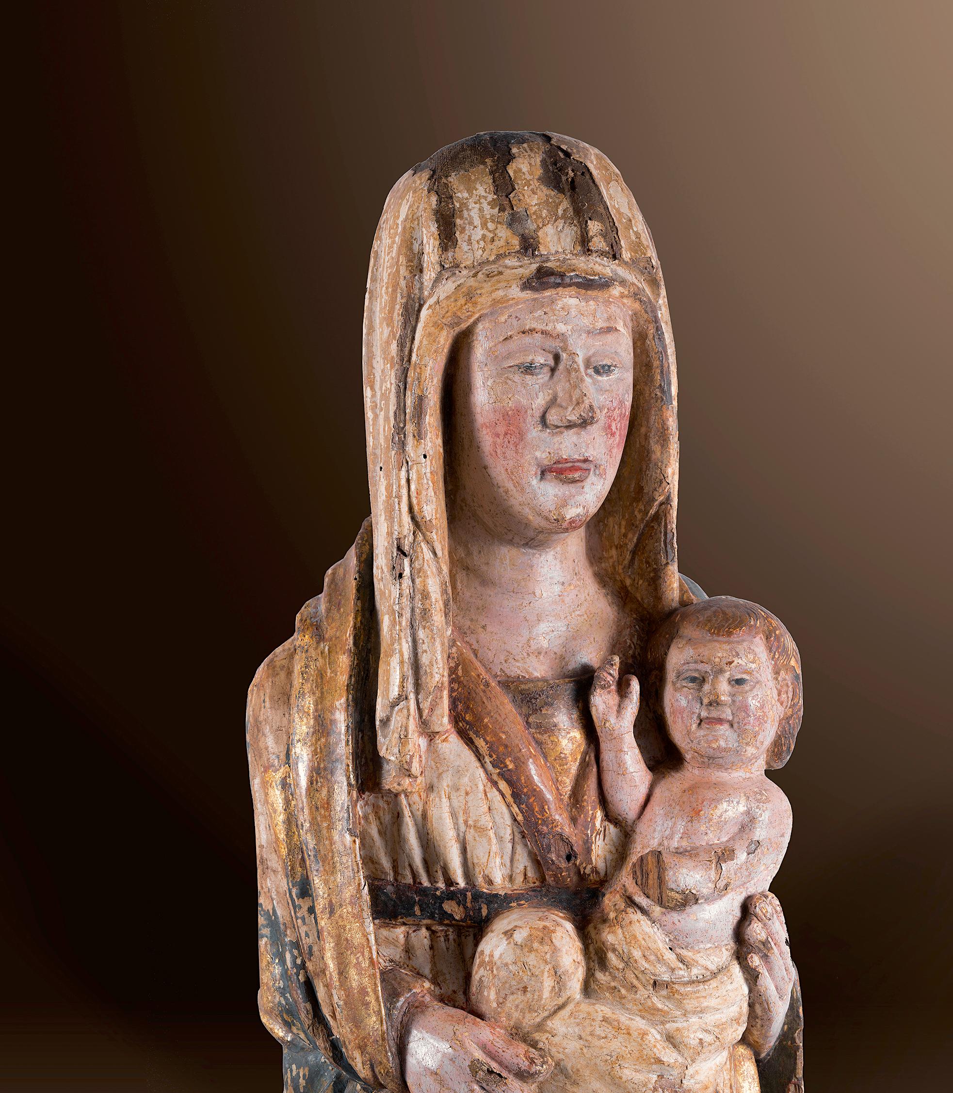 Madonna um 1300 – Sculpture von Unknown