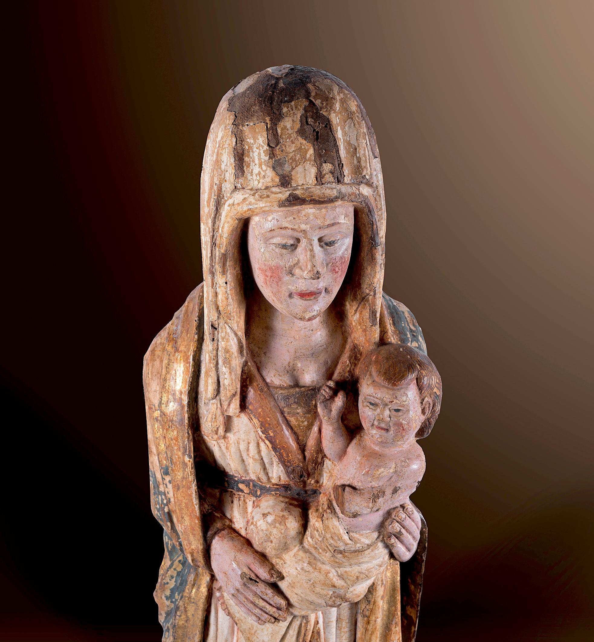 Madonna vers 1300 - Gothique Sculpture par Unknown