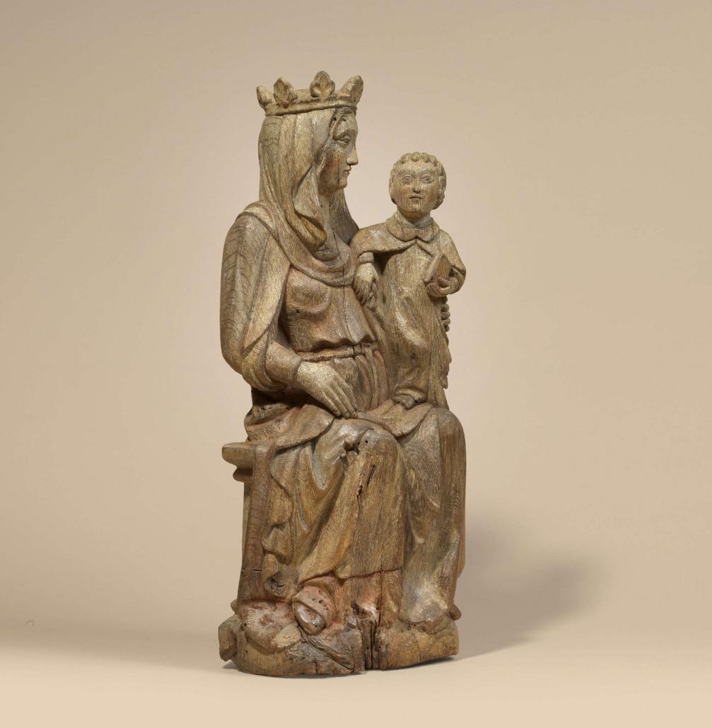 Madonna with child 1380 - Sculpture by Unknown