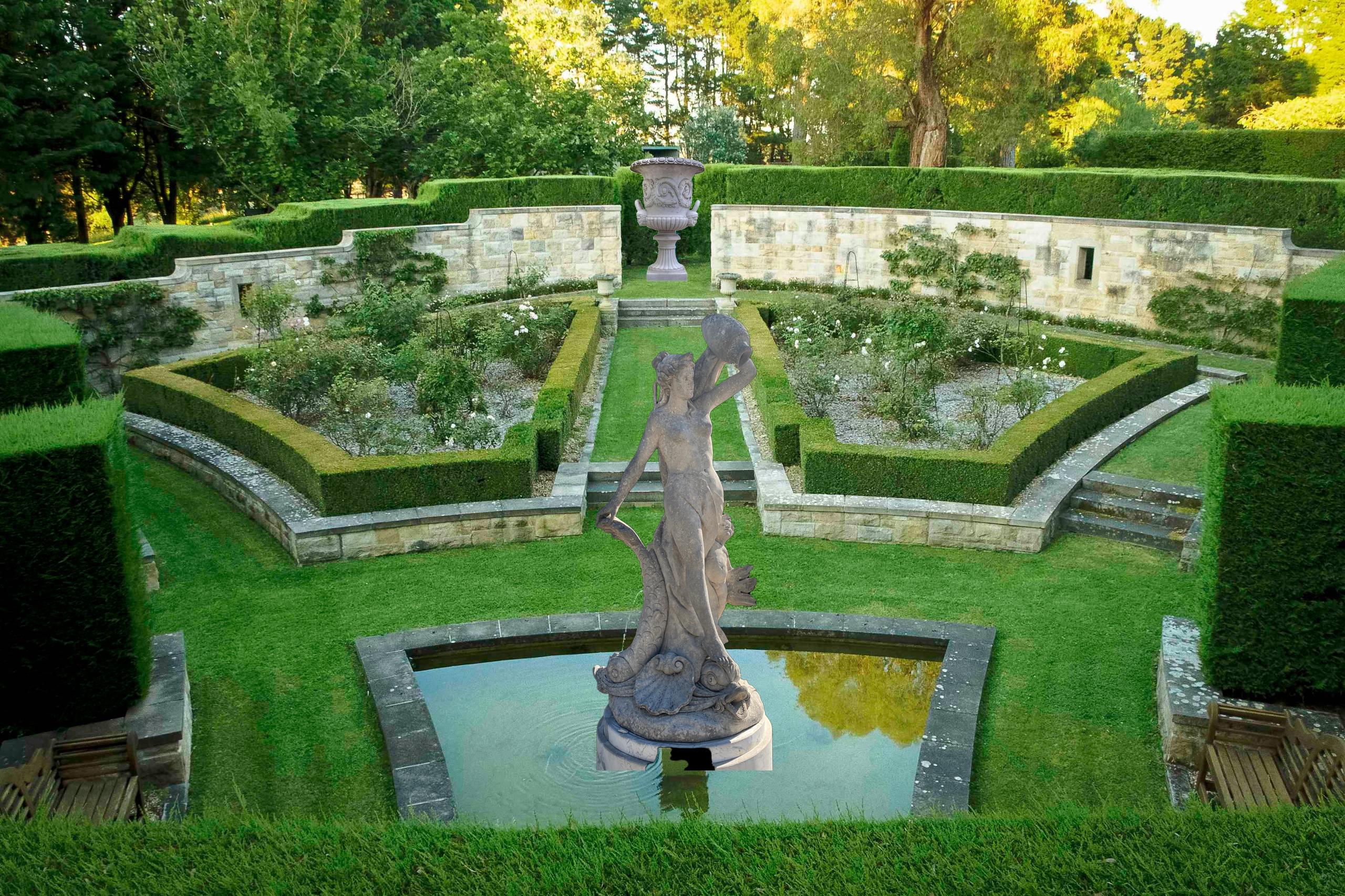 Magnificent Italian Fountain Sculpture of Goddess with Delphines For Sale 8