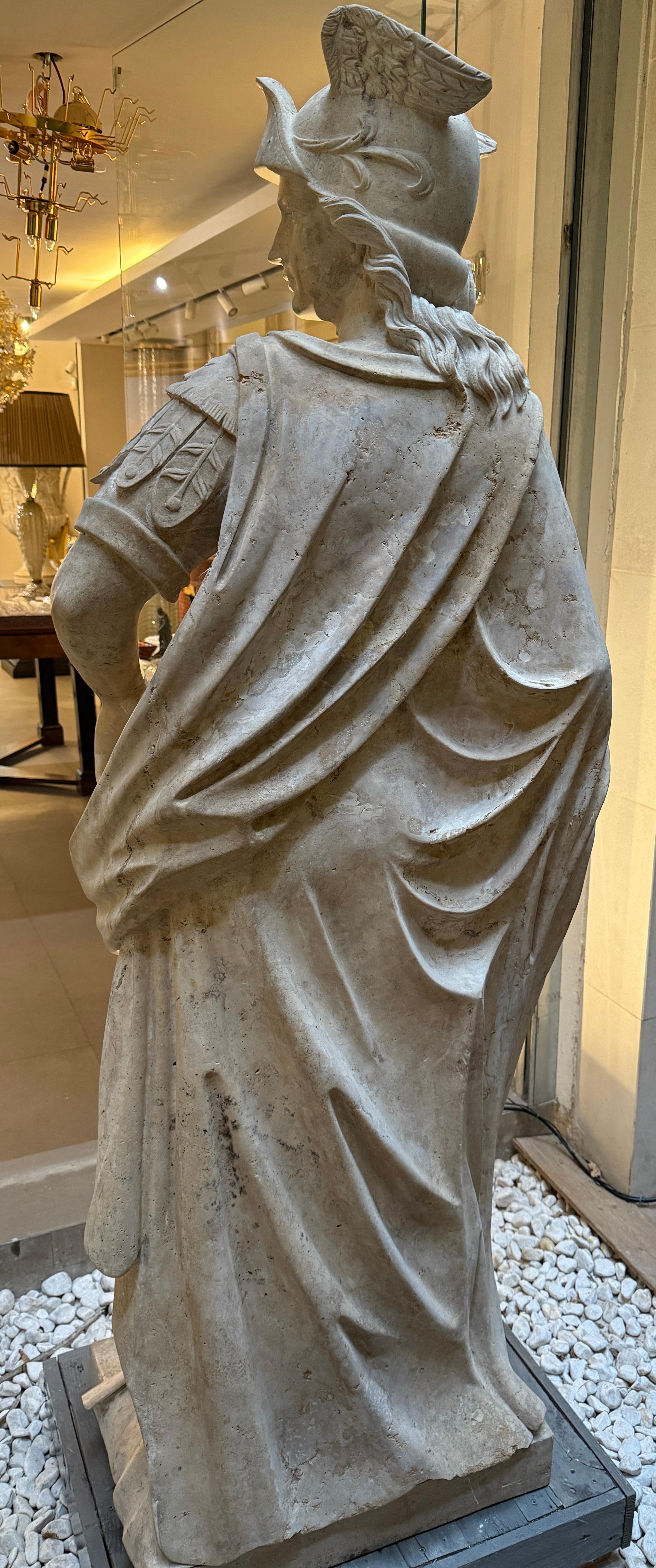 Magnífica Escultura de Mármol del Tema Mitológico Romano Minerva 1780' en venta 5