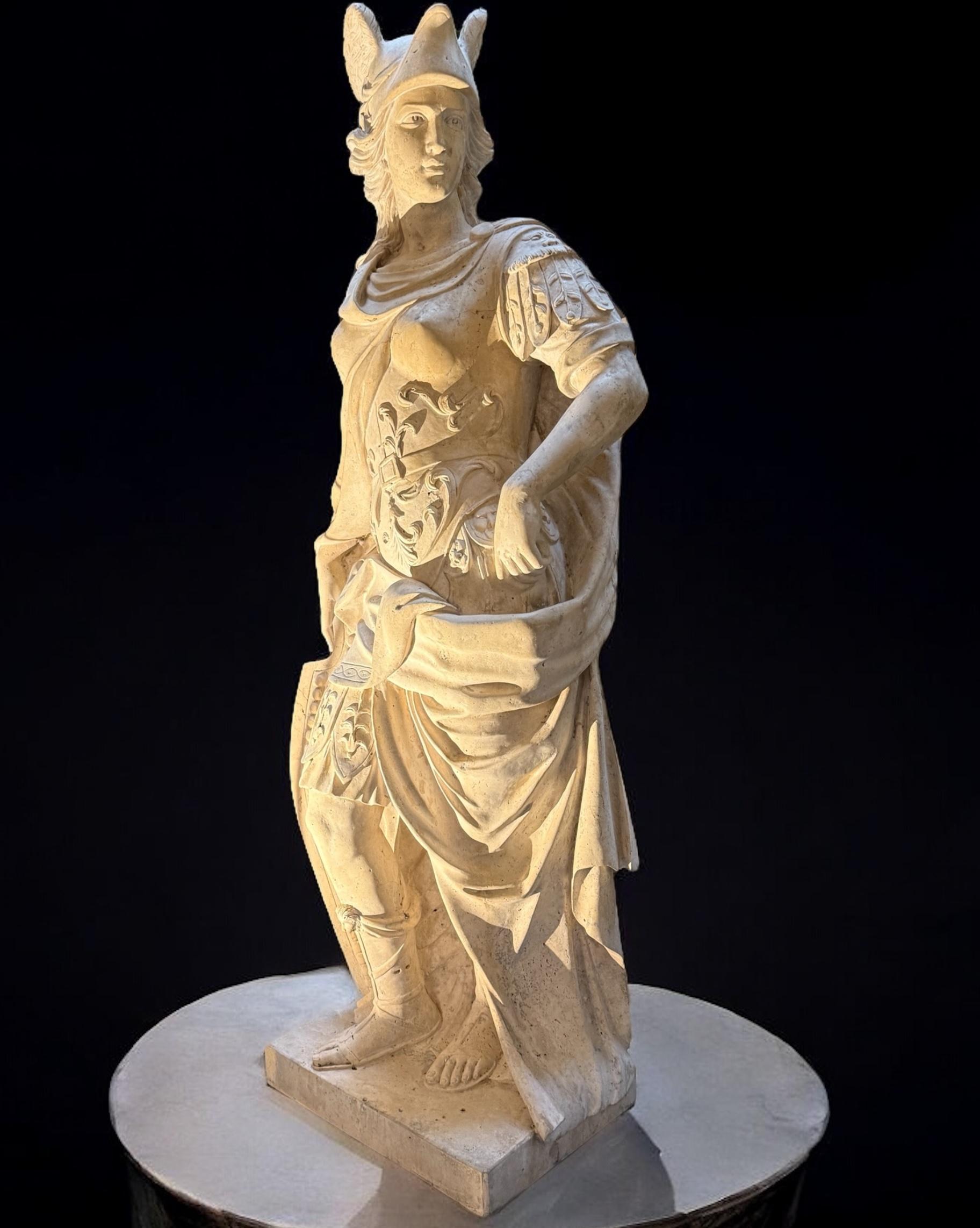 Magnificent Marble Sculpture of Roman Mythological Subject Minerva 1780' - Black Figurative Sculpture by Unknown