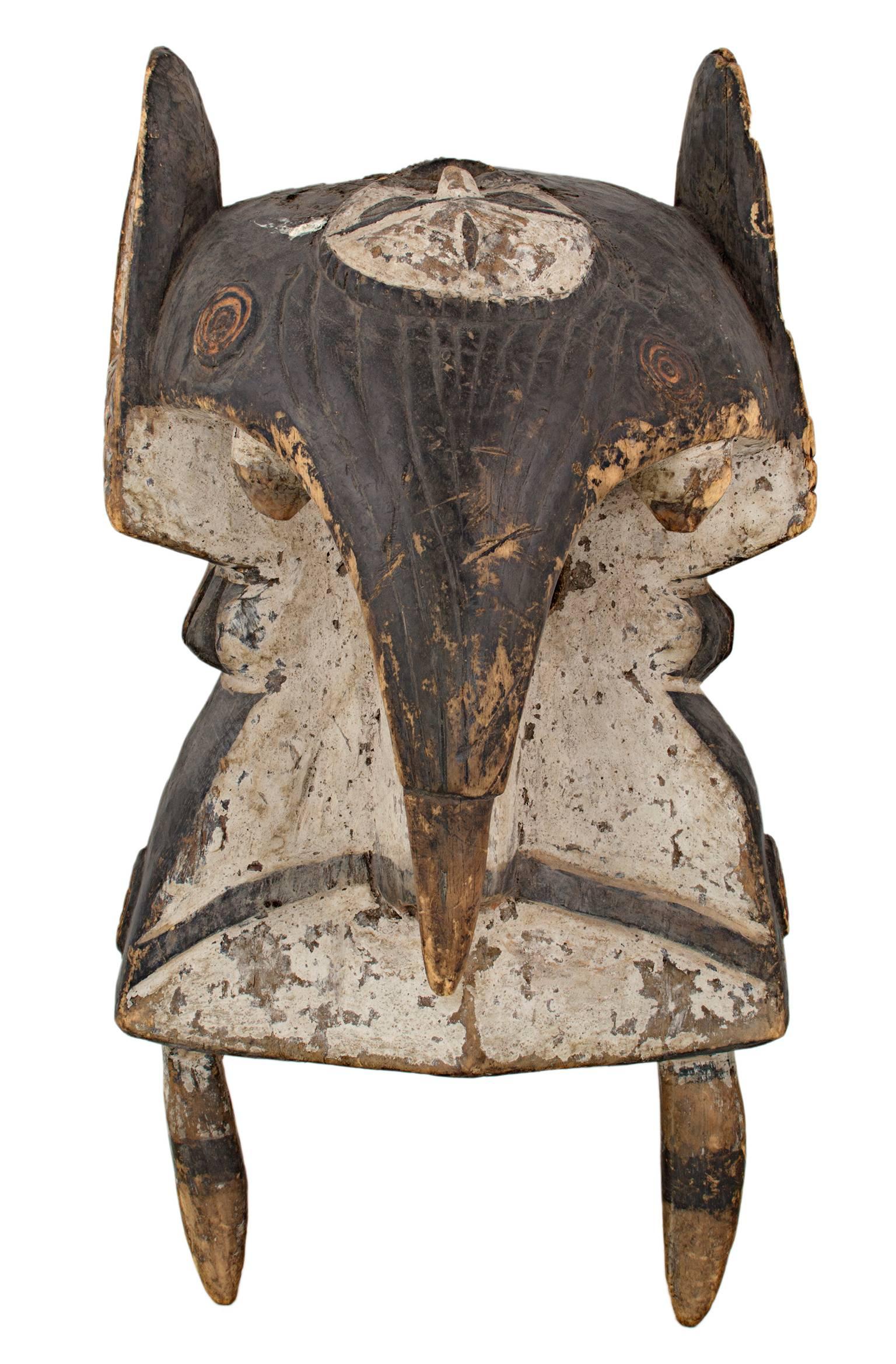 "Male Initiation Mask Wawa-Ibo Tribe, " Wood created in Nigeria circa 1910 - Sculpture by Unknown