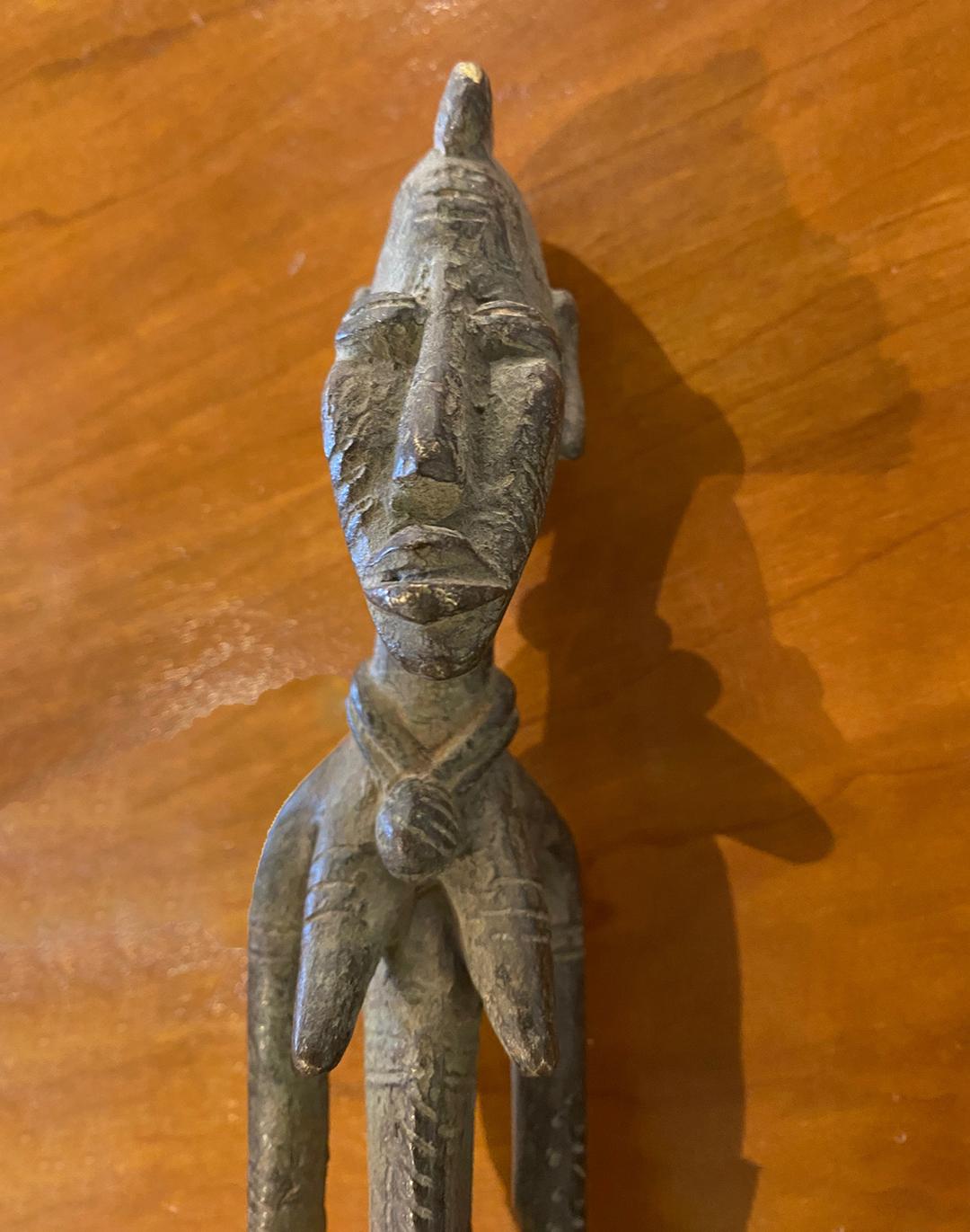 Mali woman bronze sculpture