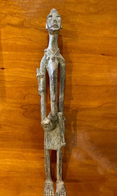 Antique Mali woman bronze sculpture