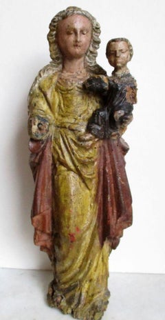 Antique Malines Mechelen Madonna Virgin and Child