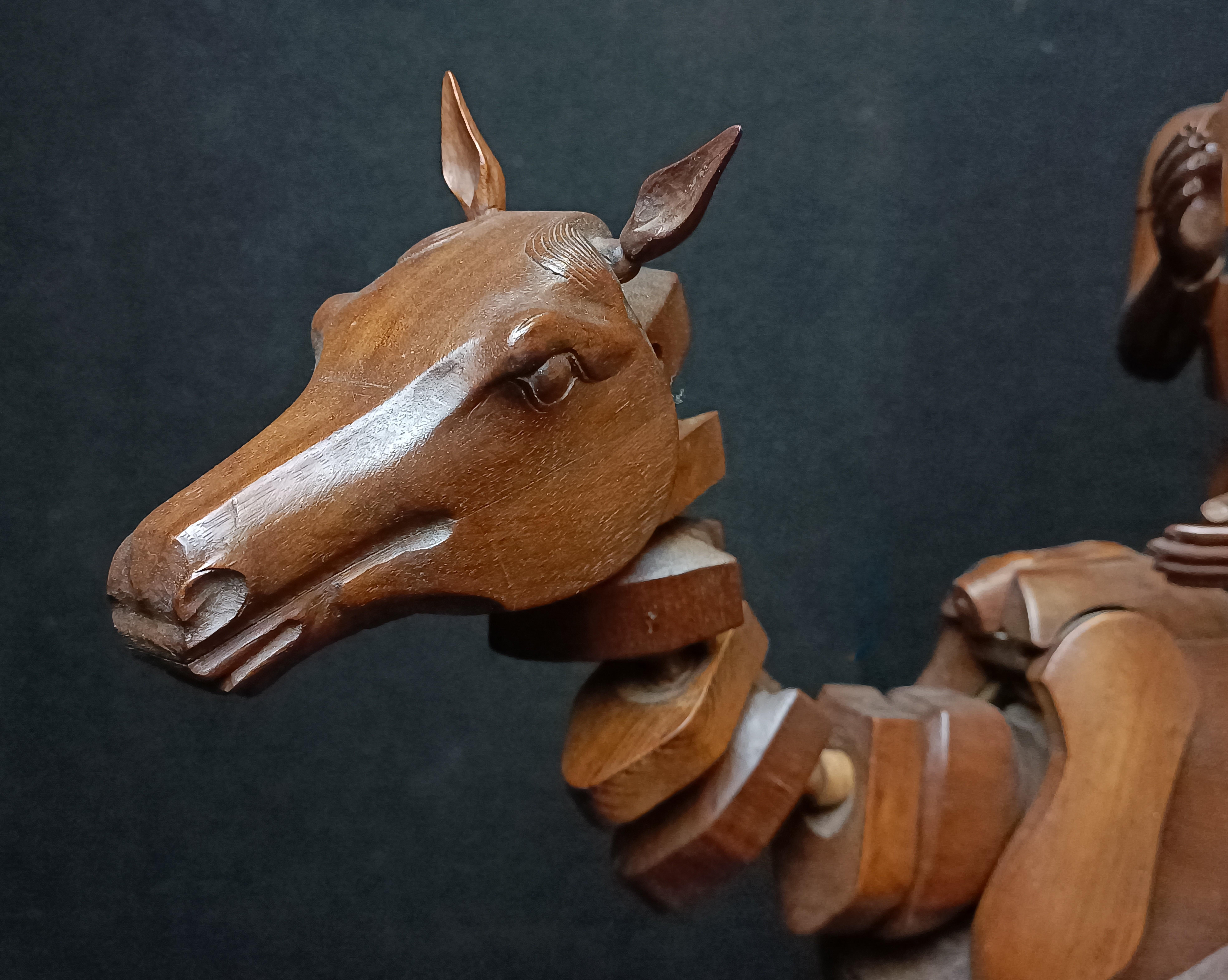 MANIQUÍ CON CABALLO DE PINTOR - Sculpture Escuela francesa de Unknown