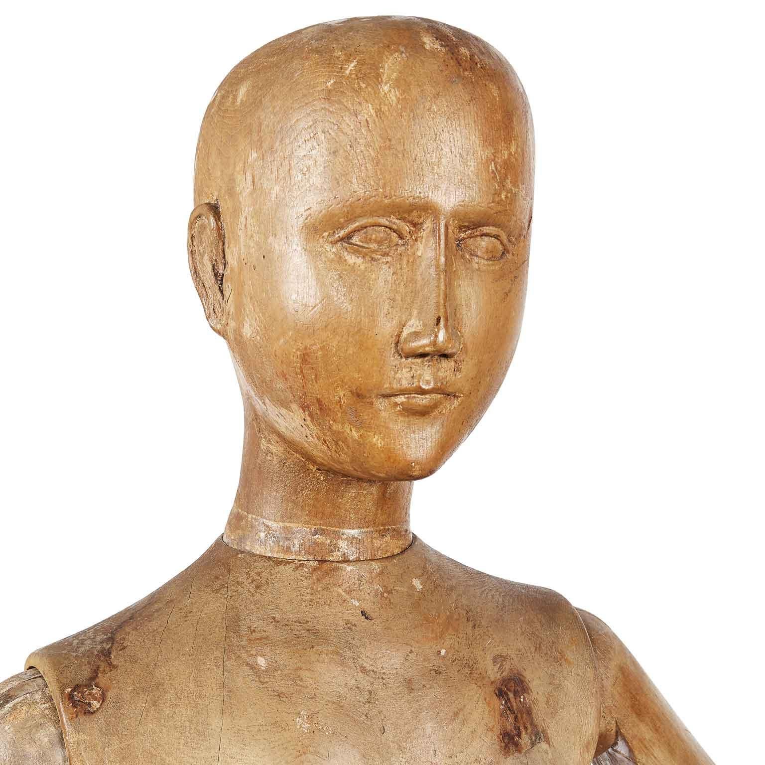 Maniquí femenino de tamaño natural Escultura articulada de haya italiana Mediados del siglo XIX - Sculpture Escuela italiana de Unknown
