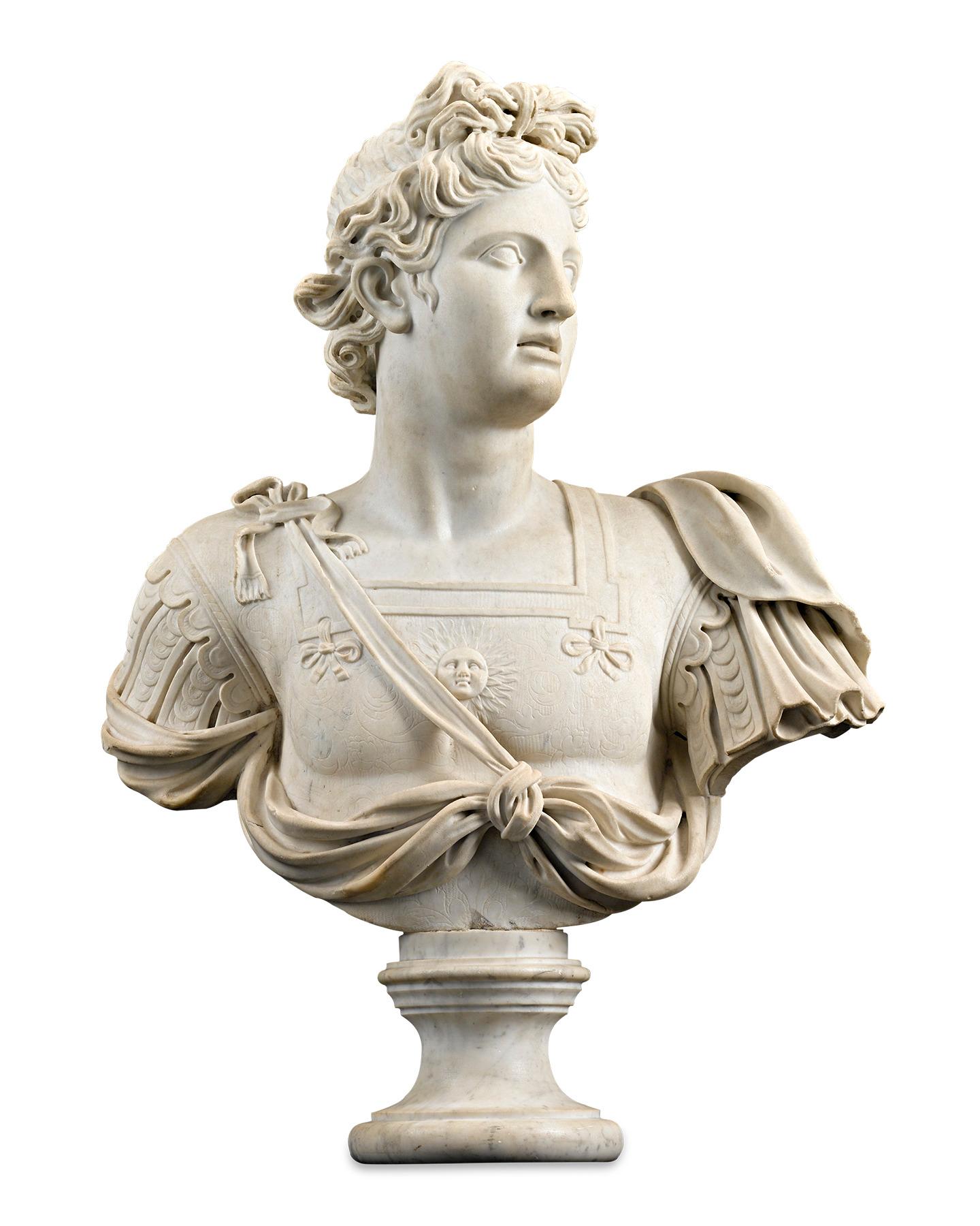 Unknown Figurative Sculpture - Marble Bust of Apollo