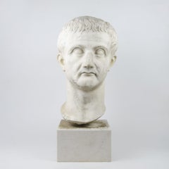 Marble head of Roman Emperor Tiberius