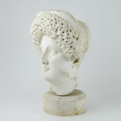 Marble head of Roman Empress Domitia Longina