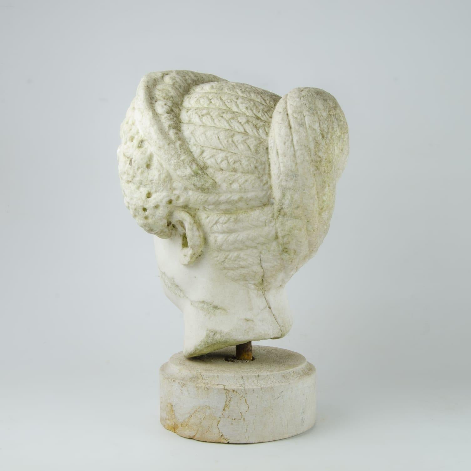 Marble head of Roman Empress Domitia Longina For Sale 3
