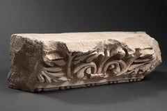 ANCIENT MARBLE RELIEF ACHANTUS LEAVES "PULVINO" ROMAN EMPIRE 2ND CENTURY AD