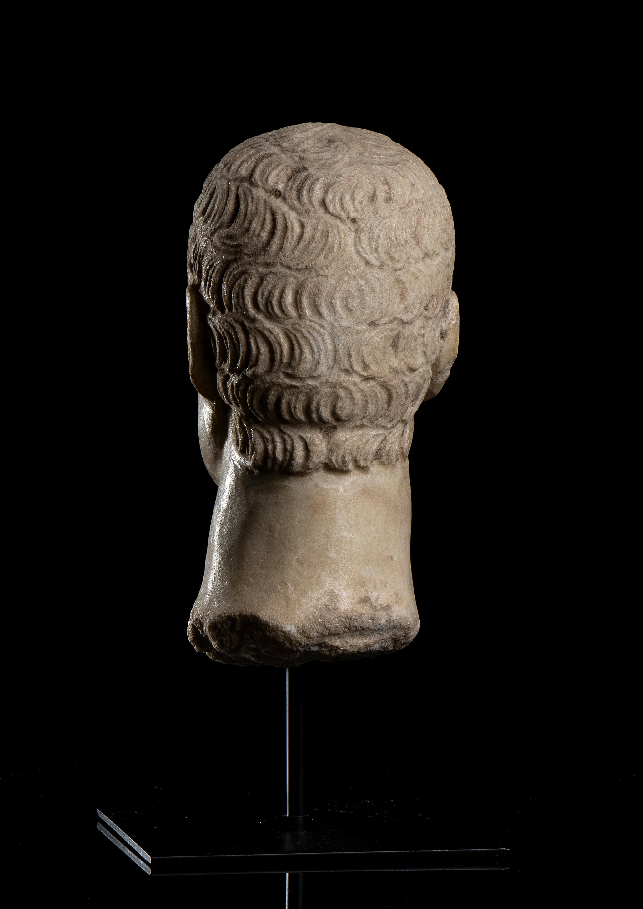 Marble Sculpture Head Portrait of Julius Caesar Grand Tour Archeological Style   For Sale 5