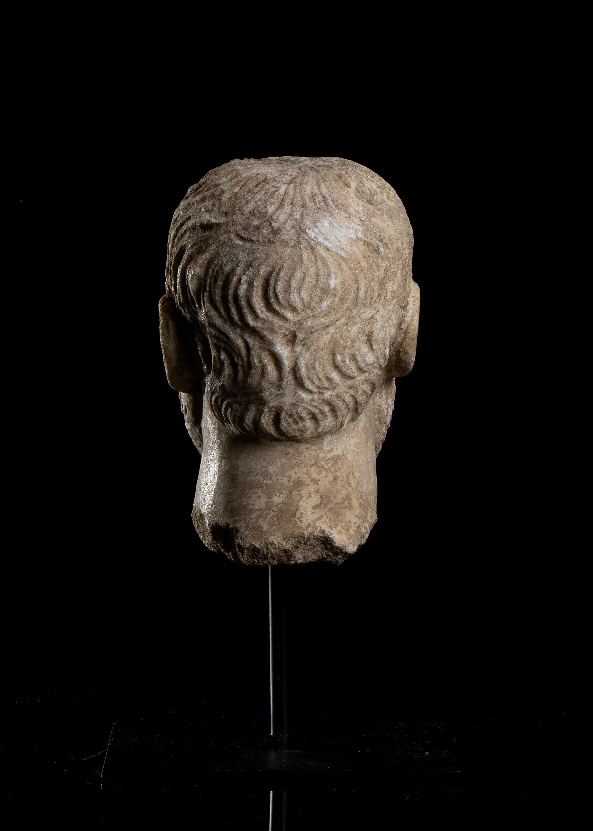 Marble Sculpture Head Portrait Of Roman Emperor Nero Archeological Style Classic For Sale 5