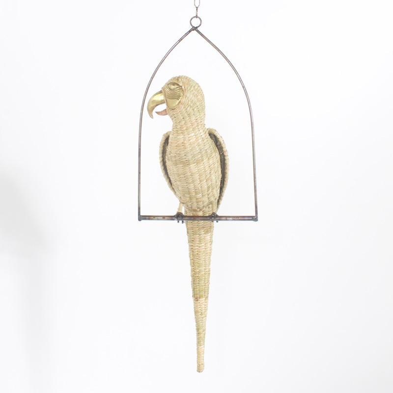 Mario Torres Parrot on a Swing - Sculpture by Unknown
