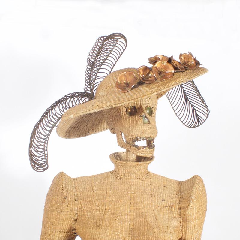 Mario Torres Wicker Sculpture of a Woman For Sale 2