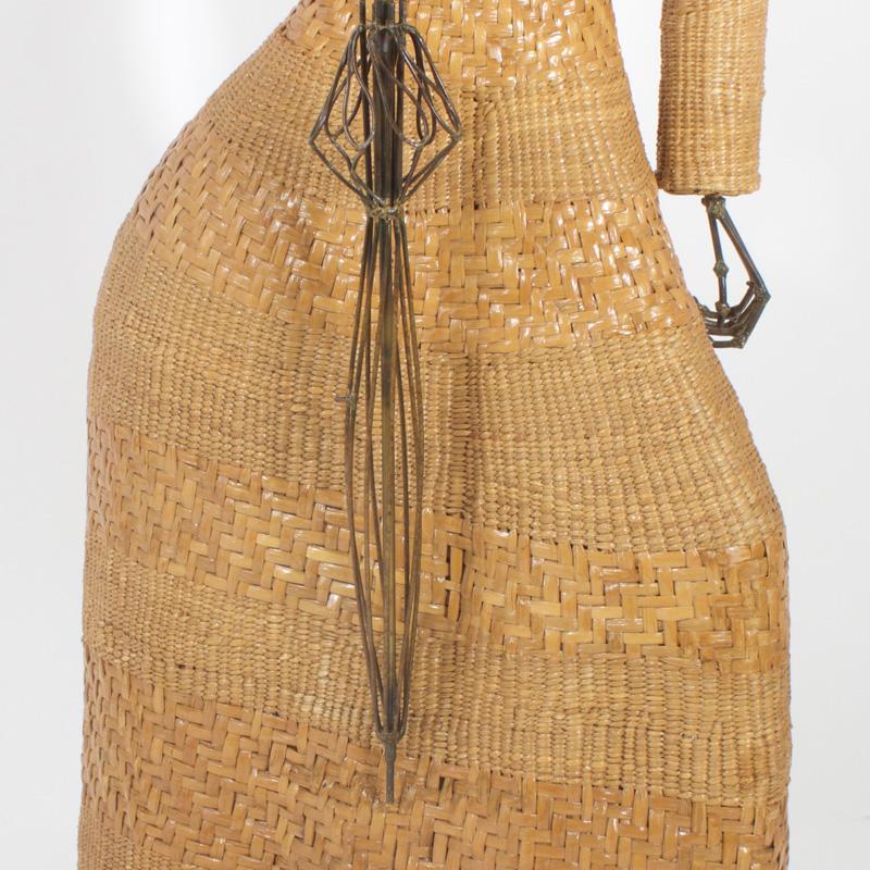 Mario Torres Wicker Sculpture of a Woman For Sale 4