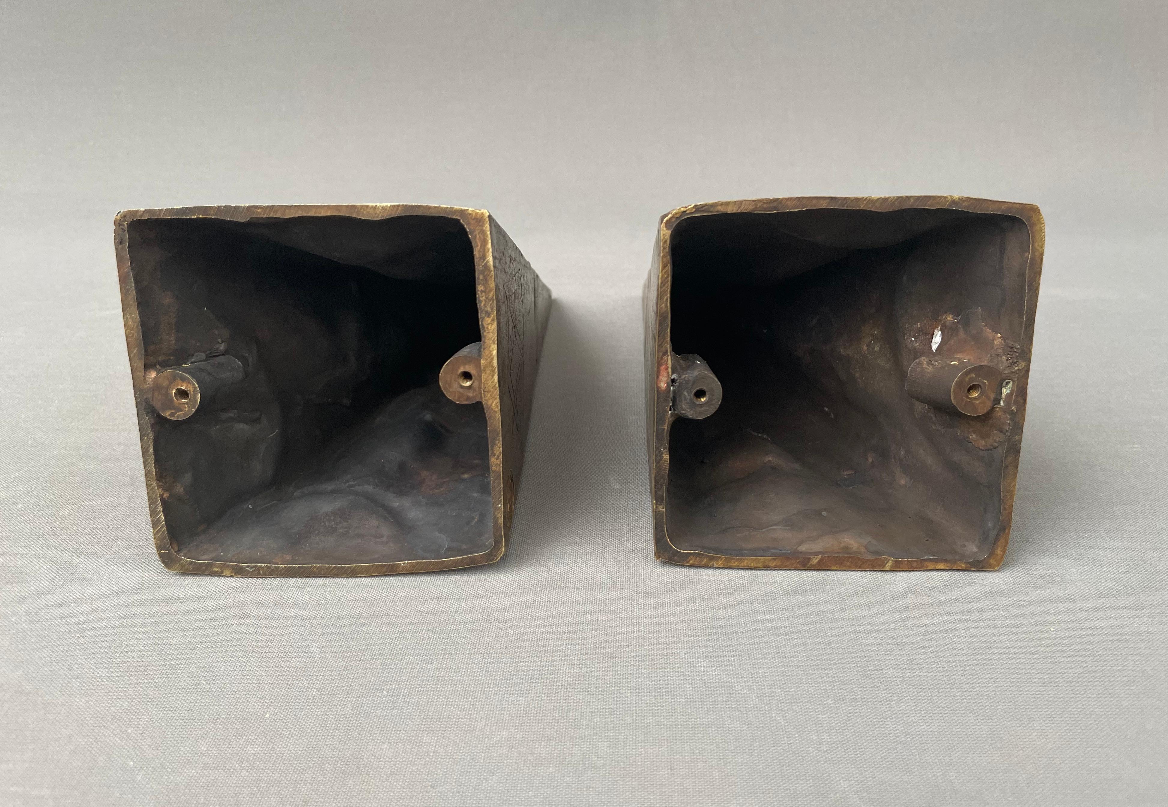 Masonic Bronze Bookends, Landowski Caster 3