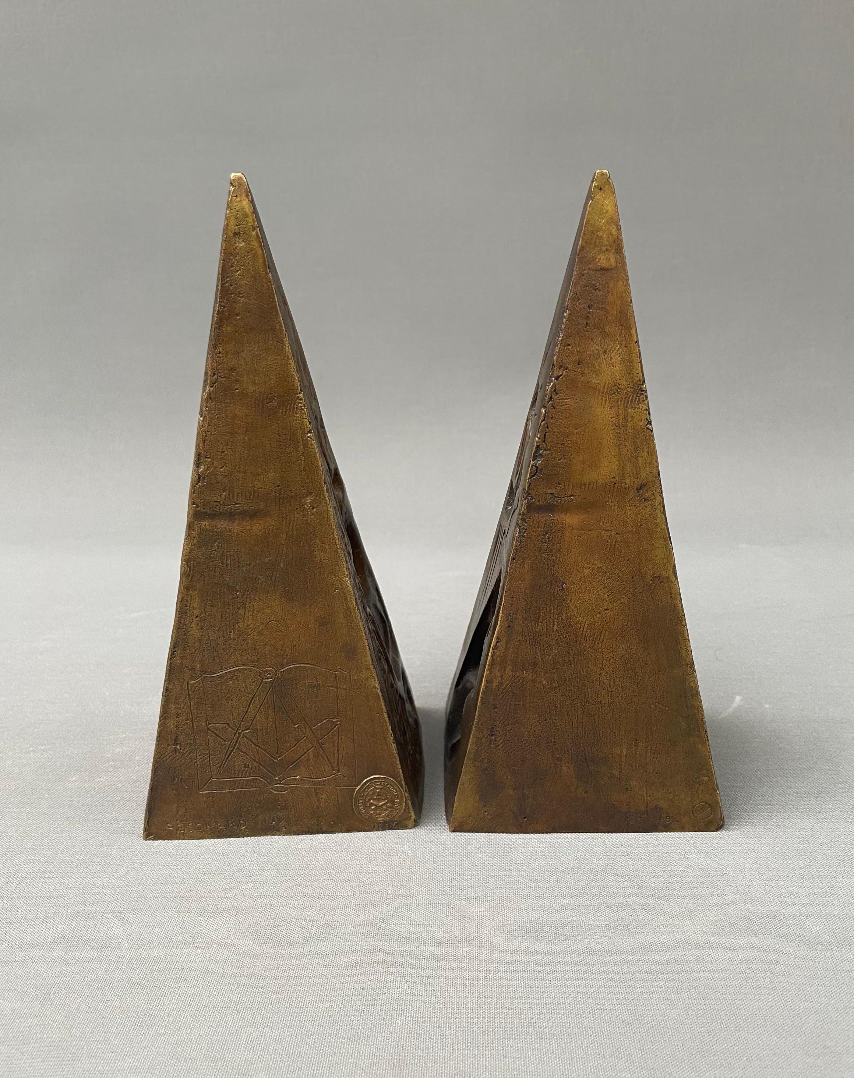 Masonic Bronze Bookends, Landowski Caster 4