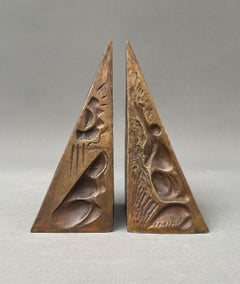 Masonic Bronze Bookends, Landowski Caster