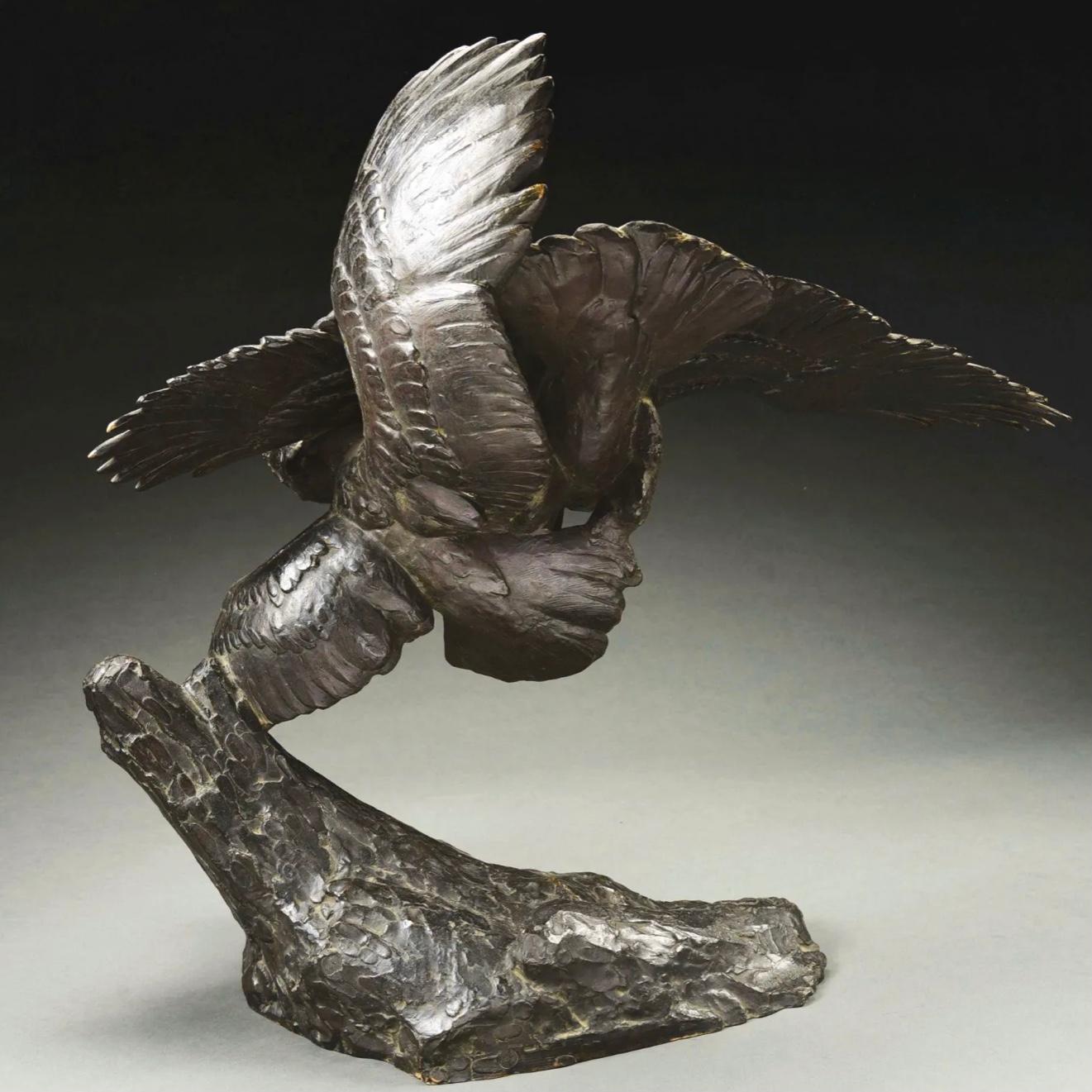 Maximilien Louis Fiot 'Fr 1886 - 1953' Combat Des Aigles - Art Deco Sculpture by Unknown