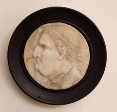 Marble Medallion Profile of Emperor Galba Grand Tour  18th 18th Century